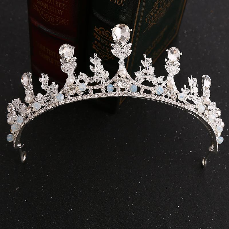 Korean Bridal Crown, Wedding Hairdo, Dinner Party, Birthday Performance Catwalk Crystal Crown, Princess Hairpin