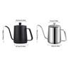 Black Silver Coffee Pot Long Narrow Spout Drip Kettle Coffee Drip Brewing Kettle  Cafe Use