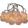 LED Christmas Snowman Lights on a String, Battery Powered, 10 pcs.