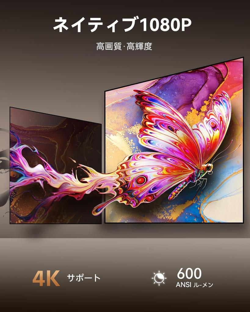 Polocsh Home 1080P 4K Full Ceiling Projector with Auto Keystone WiFi Bluetooth HiFi Motorized Short Distance Projection Integrated Stand Projector,