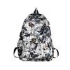 Men Prnt Backpack Large Capacity Nylon Backpack Graffiti School Bag for Middle School Students Book Bag