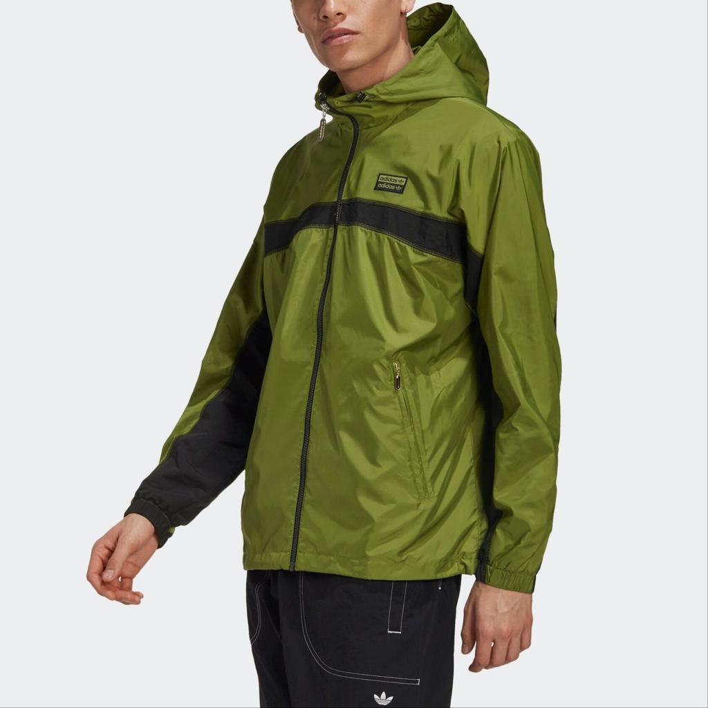 adidas Originals Trefoil RYV PKT WB Повседневная куртка с капюшоном Мужские куртки Оливково-зеленый GJ6741