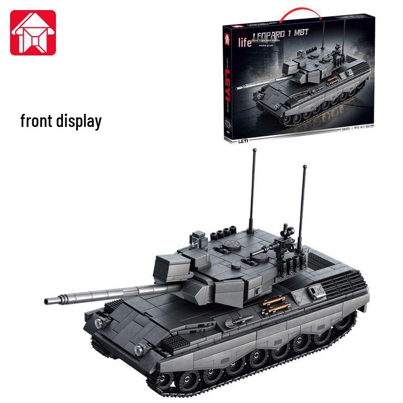 LeYi 66101 Немецкий основной боевой танк Leopard 1 Строительные блоки Военная игрушка для мальчиков