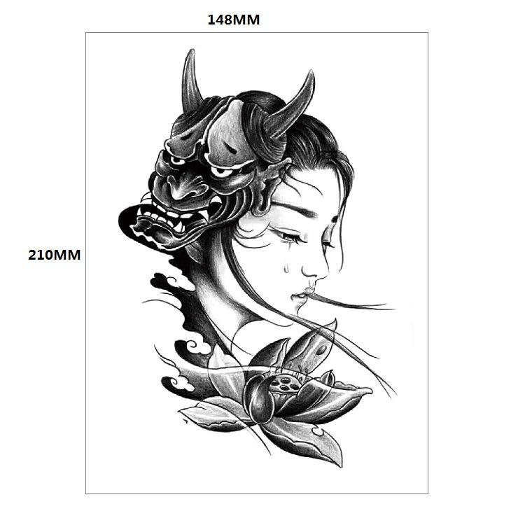 Традиционная красивая женщина персонаж слезы гейши цветная вода переводная цветочная рука анти-реальная татуировка наклейка татуировка