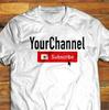 Футболка YouTube Ваш канал ПОДПИСАТЬСЯ Ваше индивидуальное ТЕКСТ НА YOUTUBE Футболка