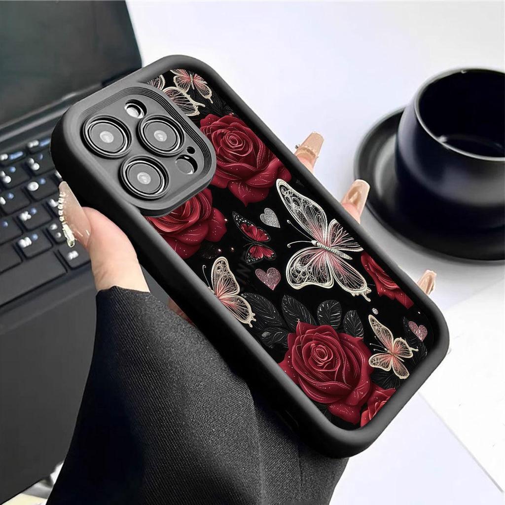 Red Rose Groove Phone Case for iPhone 14/15/16/17 Pro Max