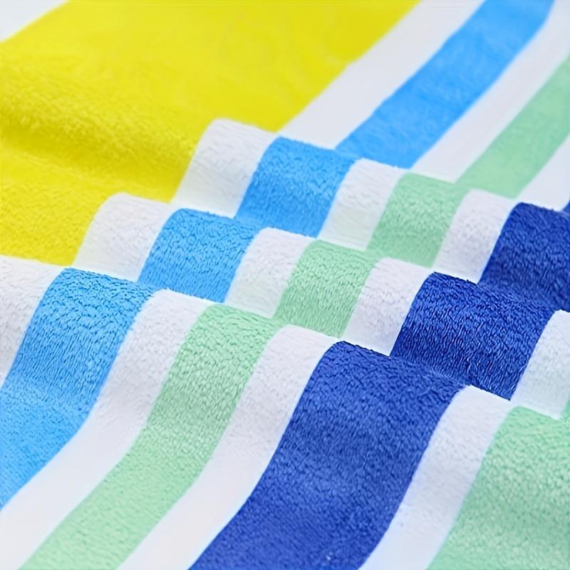 4pcs Striped Bath Towel Set, Polyester Towels For Bathroom, Quick Dry, Lightweight, Highly Absorbent, Soft Feel For Shower, Pool
