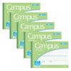 KOKUYO Campus Notes, Half Size, B6, 5mm Grid, Light Green, Set of 5 Books, No-37S10-5LGX5SET