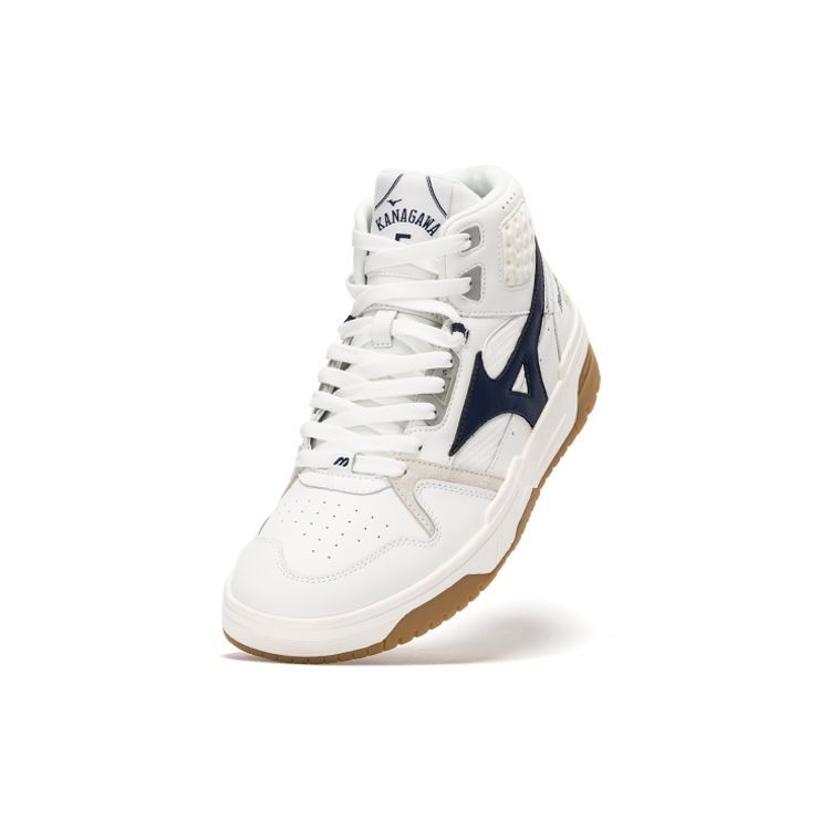 Mizuno Unisex Court Slam Hi White Navy Casual Sneakers D1GH222402