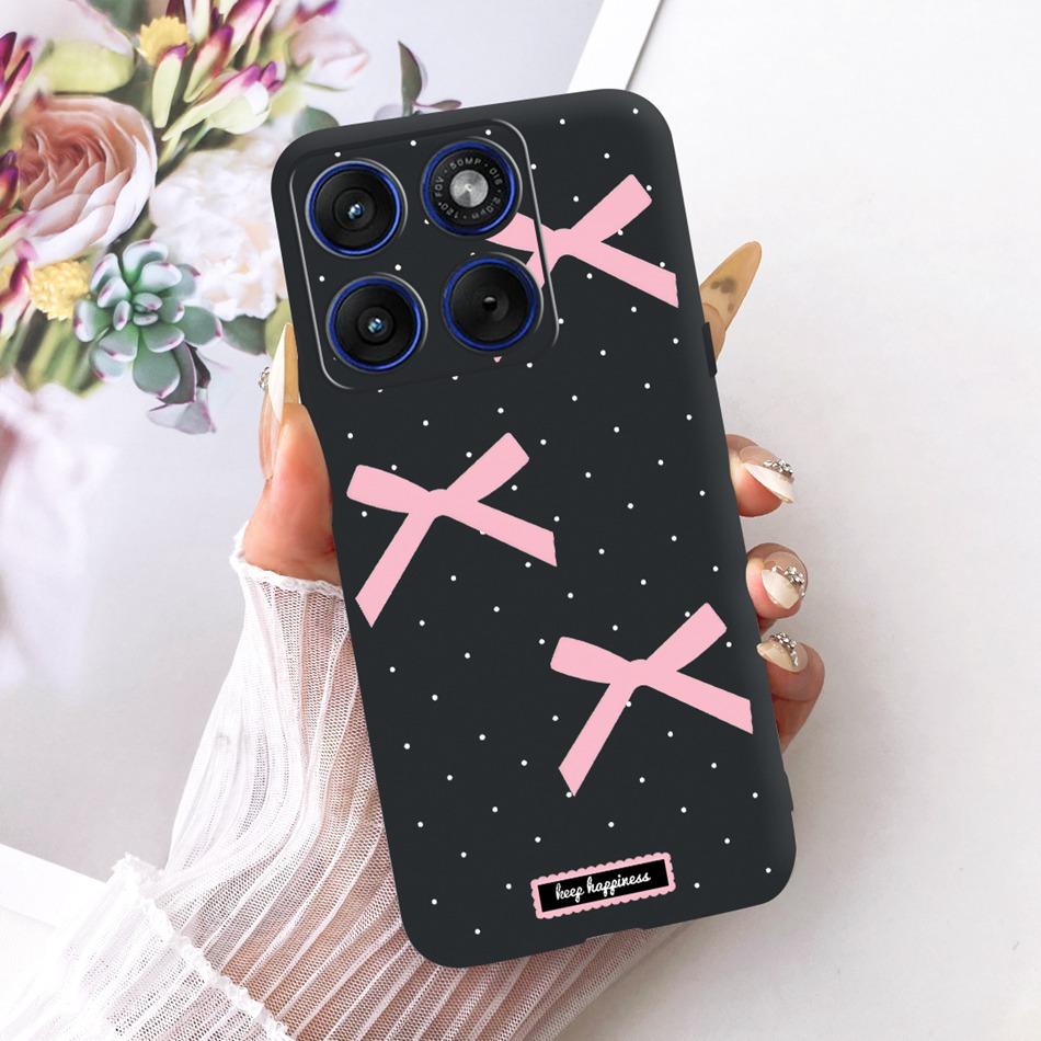 For Motorola Edge 70 Cute Flower Butterfly Cat Painted Case For Motorola Moto X70 Air Edge70 5G Black Silicone Soft Phone Cases