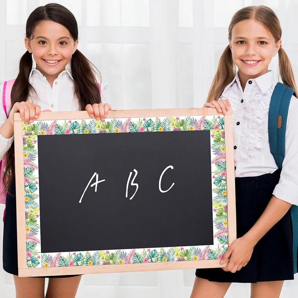 5m/10m Chalkboard Decorative Sticker Plant Poster Border Stickers Blackboard Decoration