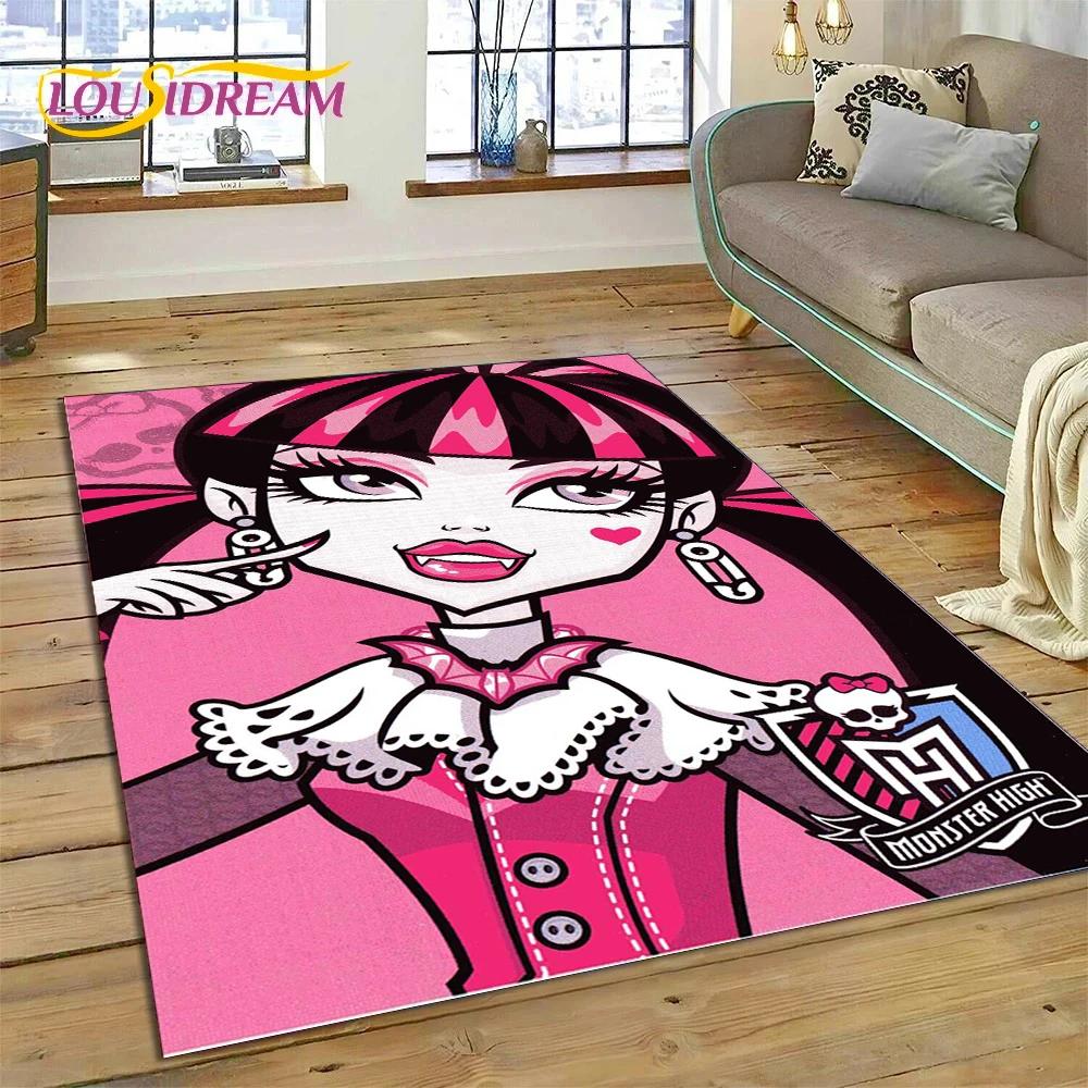 Мультяшный Ковер Monster High Draculaura Вампир для Гостиной Спальни Домашний Декор, Нескользящий Декоративный Коврик для Дивана Прихожей Подарок