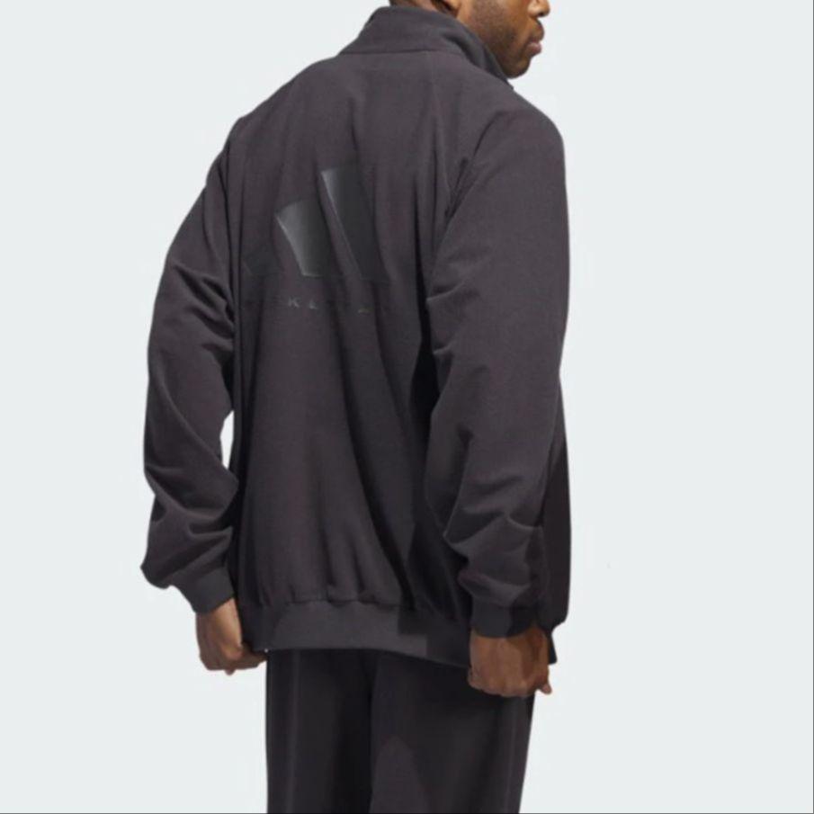 Adidas Коллекция 2024 Chapter 01 Однотонная спортивная куртка в баскетбольном стиле Верхняя одежда унисекс Угольно-черный IT2471