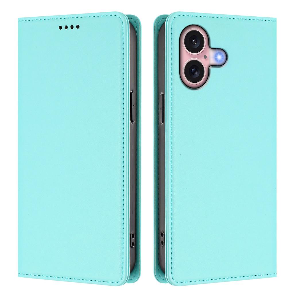 Для iPhone 16 Кожаный чехол-кошелек с магнитной застежкой и RFID-защитой