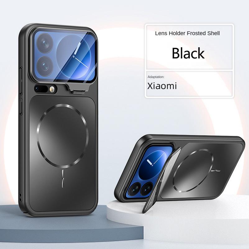 AG Frosted Back Glass Lens Holder Phone Case For Xiaomi 17 Pro Max Mi 17 Pro with Magsafe Magnetic Slim All-inclusive Cover