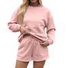 Женский однотонный свитер с воротником-стойкой и застежкой-молнией, длинный рукав, спортивные шорты, домашняя пижама
