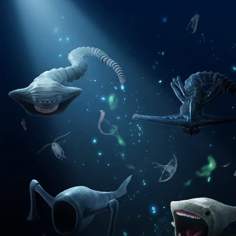 14 шт. 3D-печать Морской Пожиратель Блуп Гран Маха Фигурка Действия Модель Игрушка Кукла Рождественский Подарок Подвижные Фигурки Глубоководного Монстра