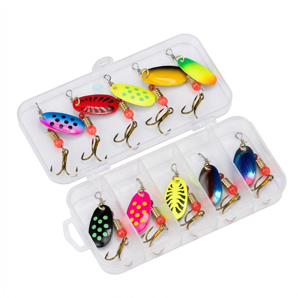 Набор металлических блесен с окрашенным бионическим дизайном для пресноводной и морской рыбалки