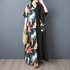 Новое женское летнее длинное повседневное платье 2025 года большого размера, свободное льняное винтажное базовое макси-платье 9863