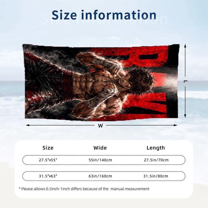 Baki Hanma Beach towels also serve as bath towels summer essential a musthave for the outdoors the beach and the pool