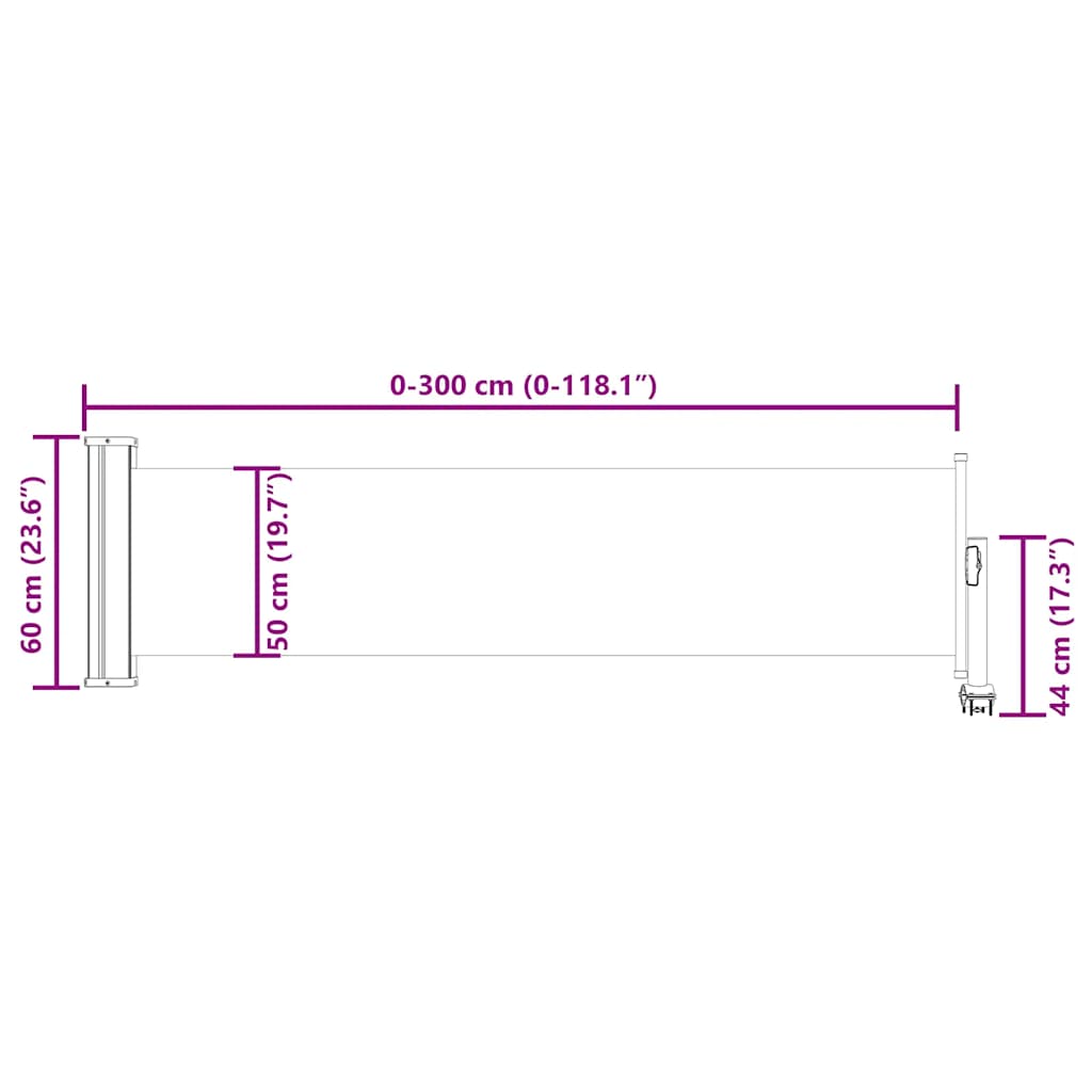 Retractable Side Awning 60*300 cm Brown