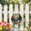 Clear Acrylic Halloween Hanging Suncatcher Jigsaw Puzzle Set, Spooky Ghost Floral Meadow Window Ornament with Metal Stained Glass Frame &