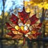 Maple Leaf Fall Ornament Window Hanging Autumn Leaf Suncatcher Stained Glass Wall Art for Thanksgiving Autumn Indoor Outdoor Home Decor