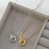 Necklaces Fashion Design Sense Double Ring Necklace for Girls Gift for Women Charms Fashion Vintage Pendant Jewelry