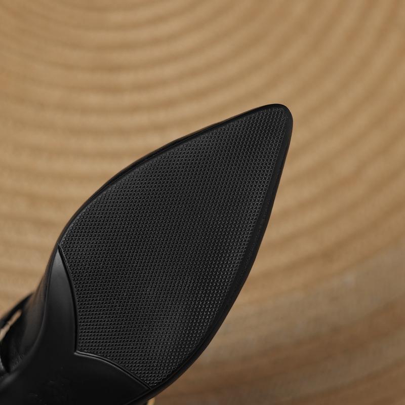 Модная женская новая кожаная овчина остроносые металлические аксессуары пряжка ремня туфли на высоком каблуке больших размеров Мэри Джейн рабочая обувь одинарная обувь