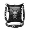 Halloween Punk Skeleton PU Outdoor Waist Bag for Women Multi-back Method Skull Chain Travel Bag New