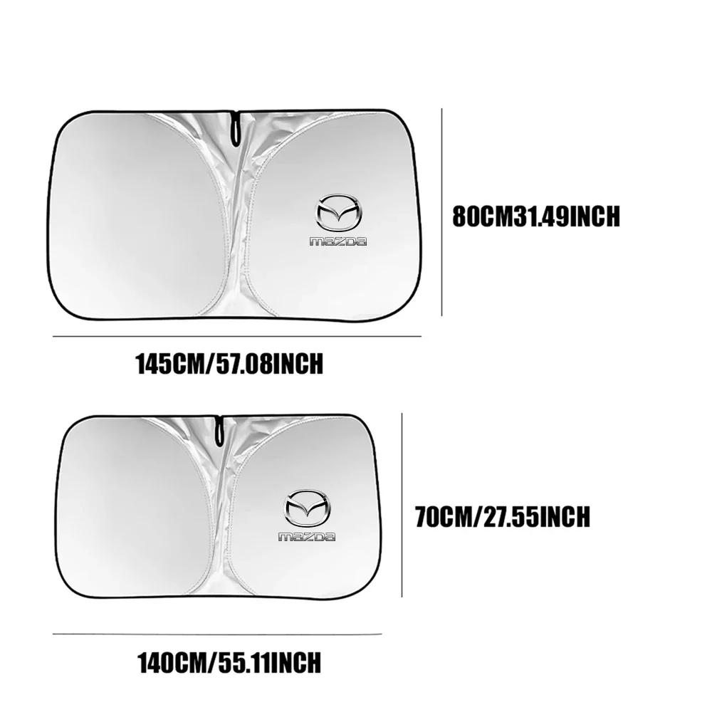 2025 Hot 1pc Car Windshield Sunshade Cover Sun Visor UV Protector Accessories For Mazda 2 Axela CX5 CX30 Atenza Demio CX3 CX4 MP
