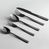 Hive Mind 30-piece set cutlery assortment 6 people spoons forks knives suitable restaurants home use dishwasher safe wedding gift present (Black)