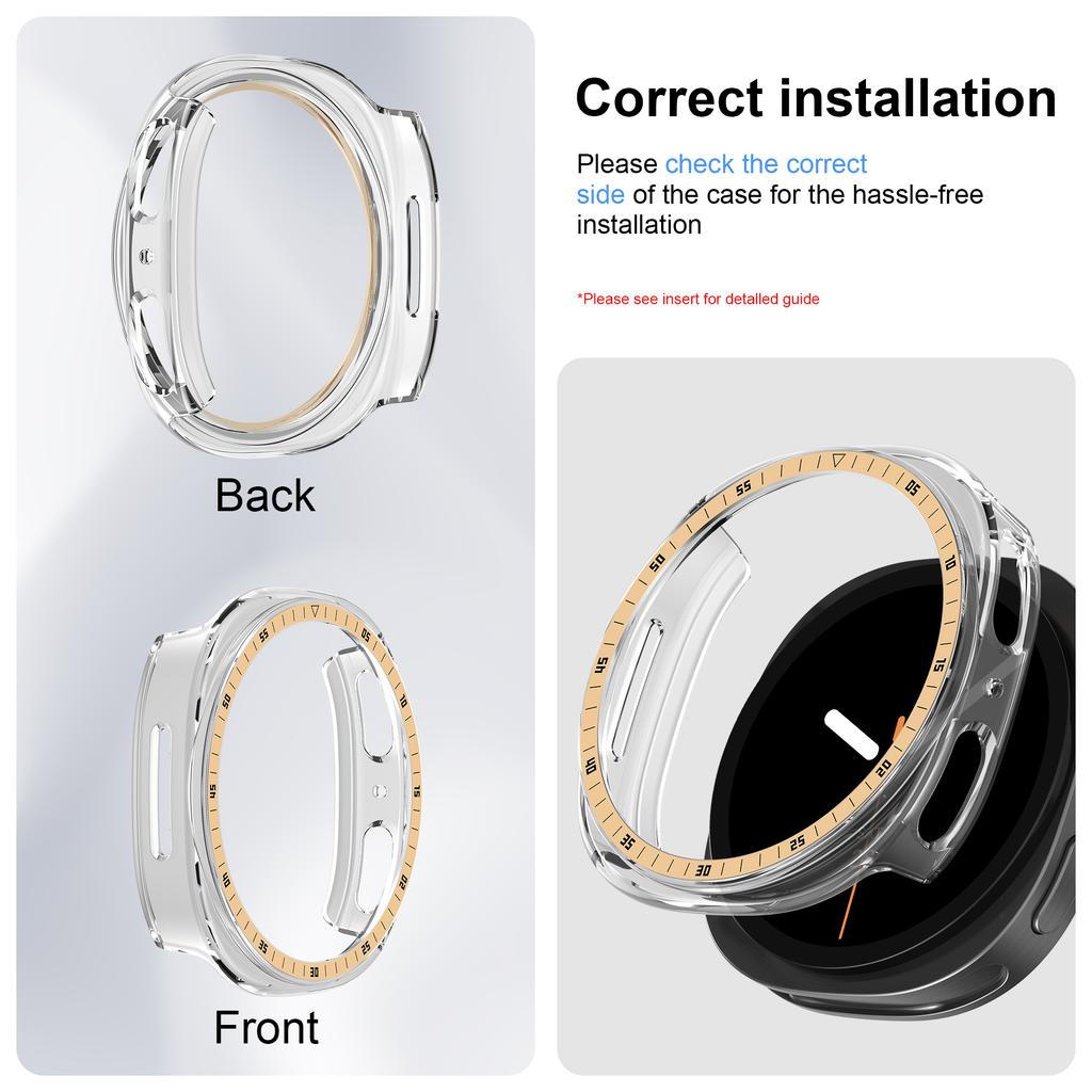 Кольцо-безель+крышка для Samsung Galaxy Watch 8 44мм 40мм Защитный чехол Жесткий ПК Бампер Шкала Оболочка Защитные чехлы для Galaxy Watch 8