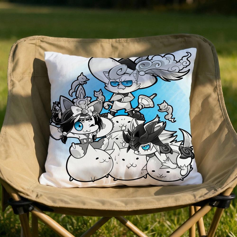 The BBattle Cats Cushion Cover Soft Reversible Durable Pillow Cover MultiScene Use for Home Car Daily Comfort