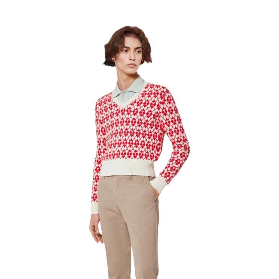 AMIPARIS Ami De Coeur Argyle Jumper HKS230-030154