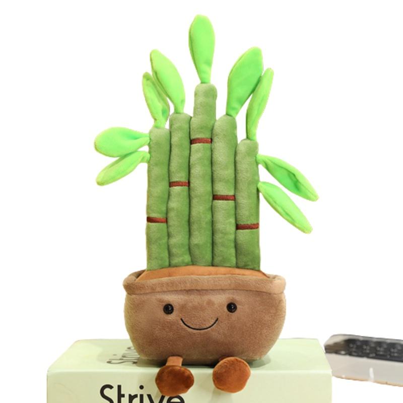 Soft Plush Doll With Succulent Plant Theme For Home Decor