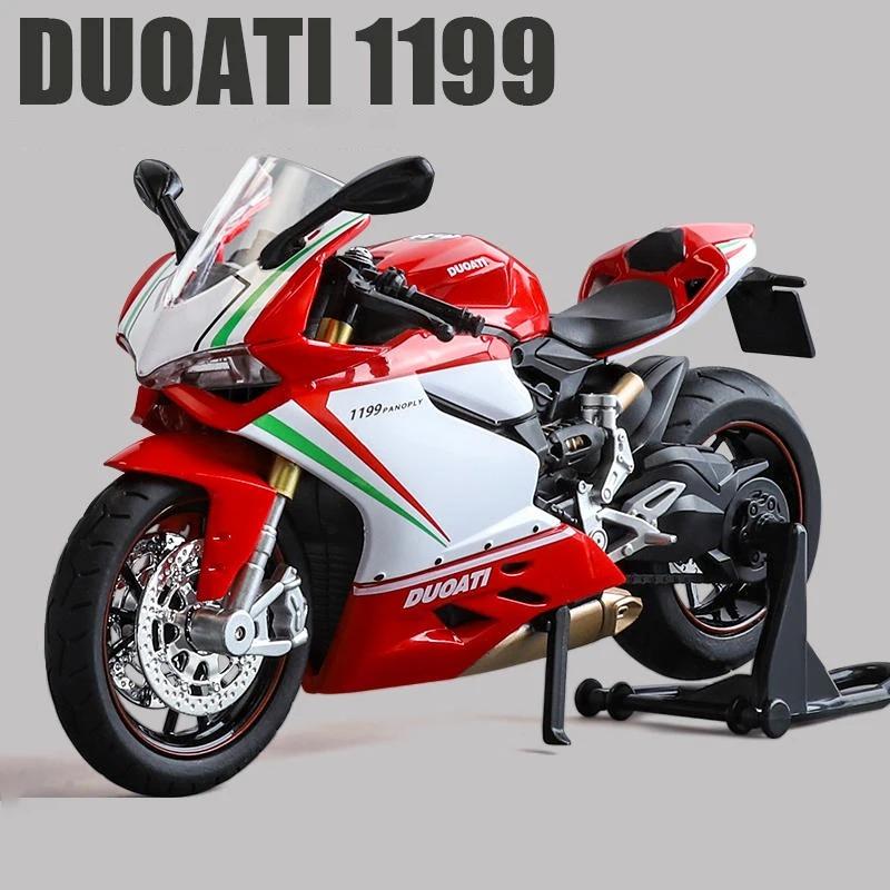 1/12 Ducati 1199 Panigale S литой под давлением модель игрушечного автомобиля коллекция внедорожных мотоциклов со звуком и светом игрушечные машинки
