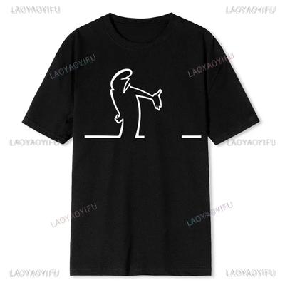 Футболка La Linea Walking унисекс The Line Osvaldo Cavandoli TV Original с круглым воротником, индивидуальный принт, стиль Y2k, уличная мода #Цвет(1)