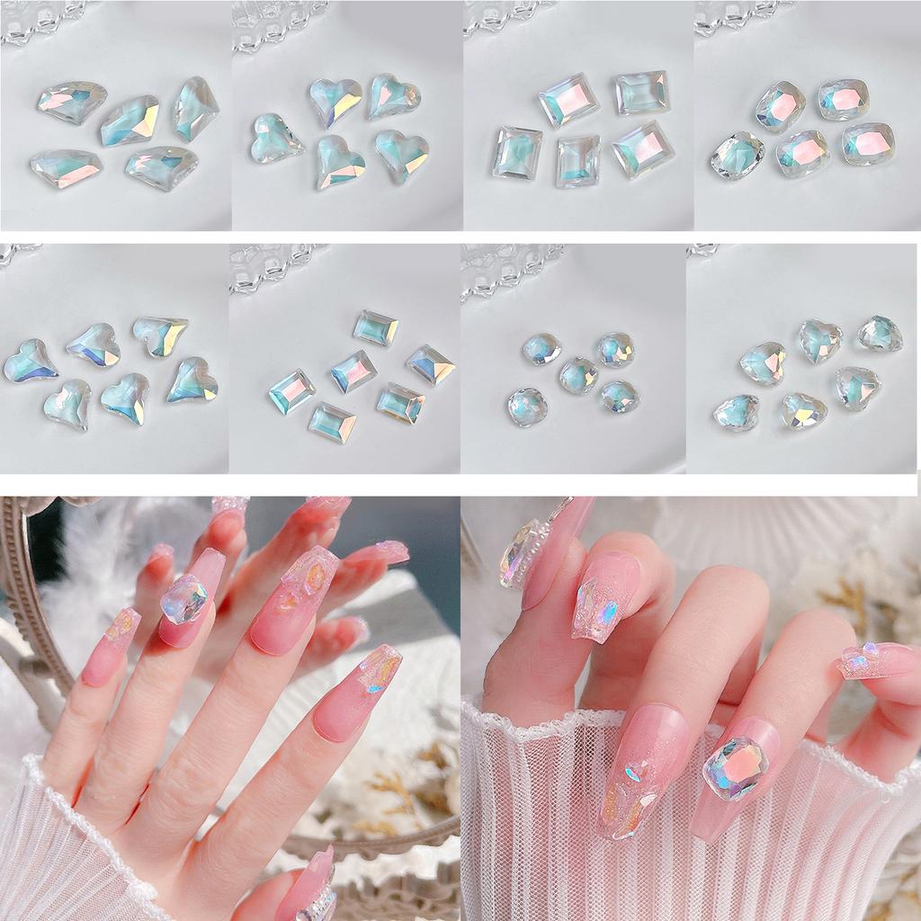10Pcs Luxury Nail Charms Studs Nail Rhinestones Gems Luxury Nail Art Rhinestones Crafts Diamonds Crystal Jewels Stones