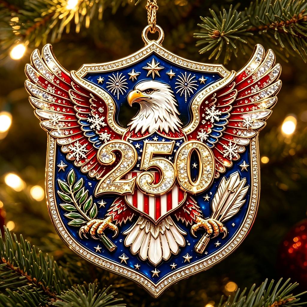 Акриловая рождественская елочная игрушка, 0-я годовщина США, Памятное подвесное праздничное украшение