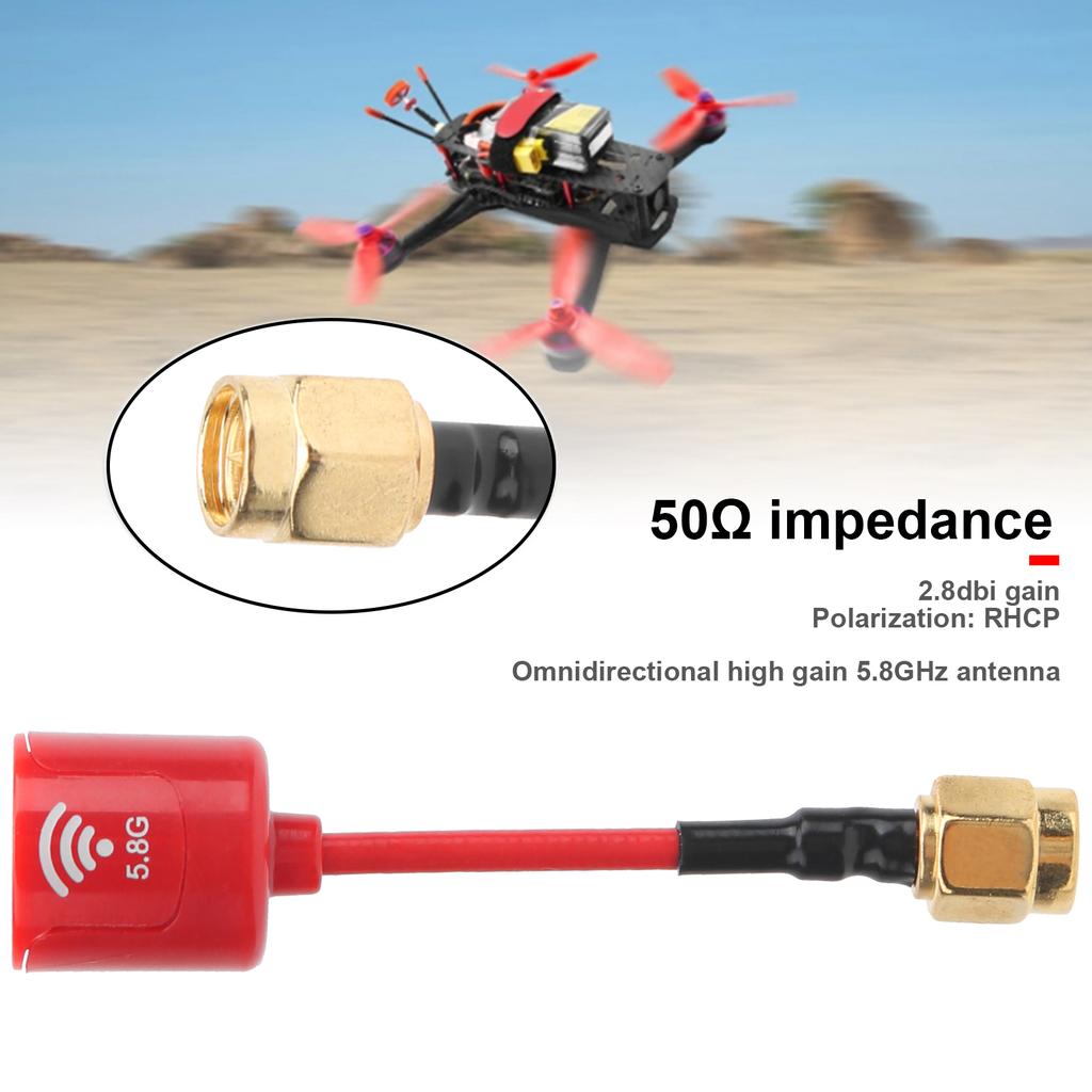Professional 5.8GHZ 2.8dbi Antenna Signal Gain Antenna Accessory for FPV Racing RC DroneRed SMA