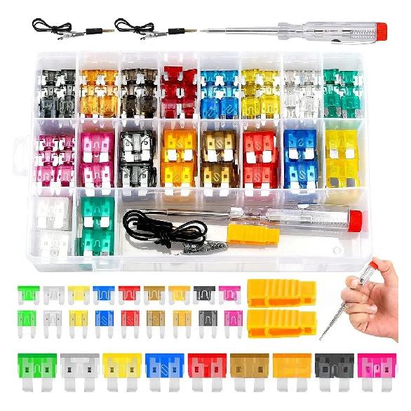 Kit 180 Piezas Fusibles Automotrices Con Probador
