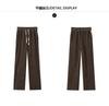 Spring and Autumn Fashion Straight Leg Casual Pants Drawstring Waist Pants High Waist Wide Leg Loose Pants