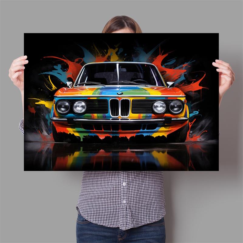 Горячий Красочный Неон C8 Роскошный Автомобиль Пресс Качественный Плакат Эстетика Искусство Домашняя Стена Холст Домашняя Комната Водителя Гараж Жилой Декор Дизайн