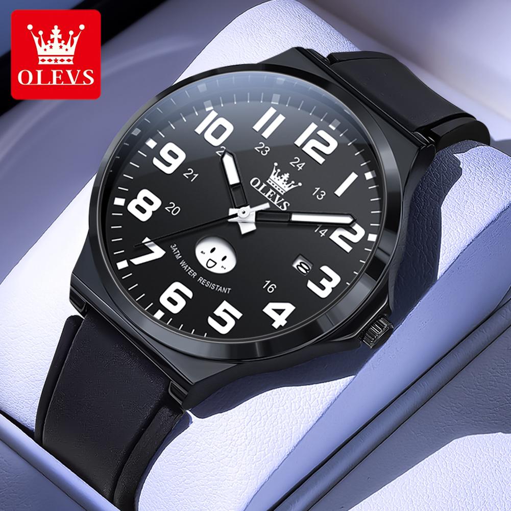 OLEVS Brand Watch Silicone Tape Digital Disc Student Watch Quartz Waterproof Watch 5629