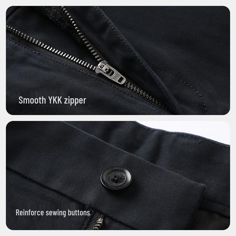 Langdeng Men's Cotton Business Casual Pants