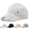 New Women's Baseball Cap Summer Casual Mesh Cap Fashion Metal Decoration Baseball Caps Print Outdoor Sun Visor Hat Adjustable