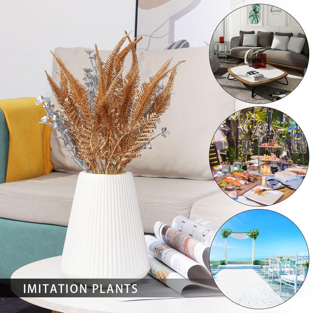 Plant Christmas Ornament Artificial Plant Gold Silver Simulation Leaf Christmas Artificial Flower