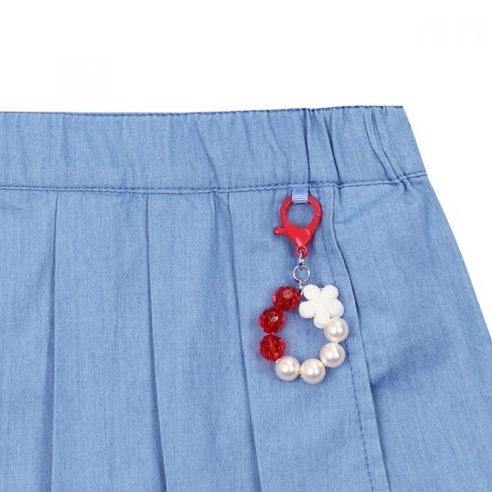 French Cat Denim Pleated Skirt Q52das010n4