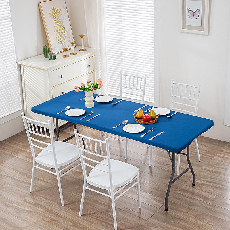 Elastic Spandex Rectangle Table Cover For 6ft Long Table Wedding Birthday Party Decoration Fit Top Cloth